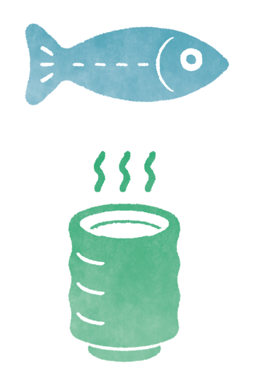 焼き魚と緑茶